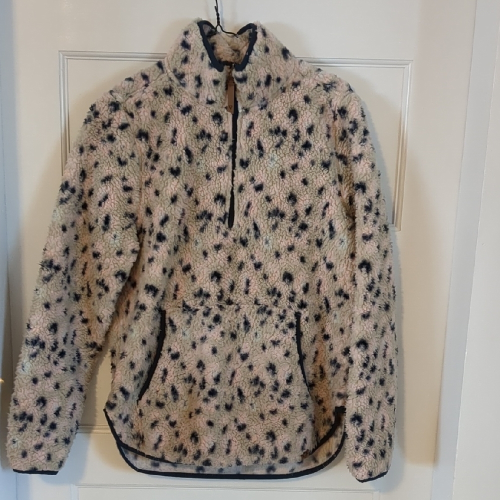 Cozy Leopard Print Fleece Pullover